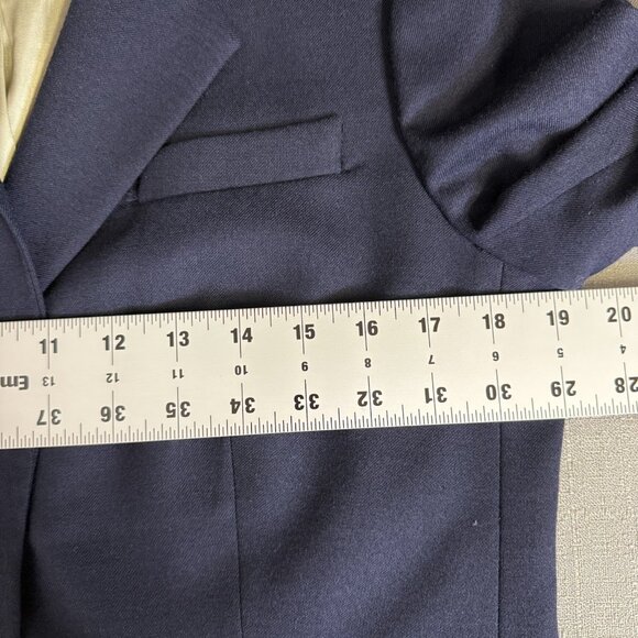 J. Crew Wool Blend Schoolboy Gold Buttons Blazer 10 Navy Blue Academia Preppy - Picture 12 of 13